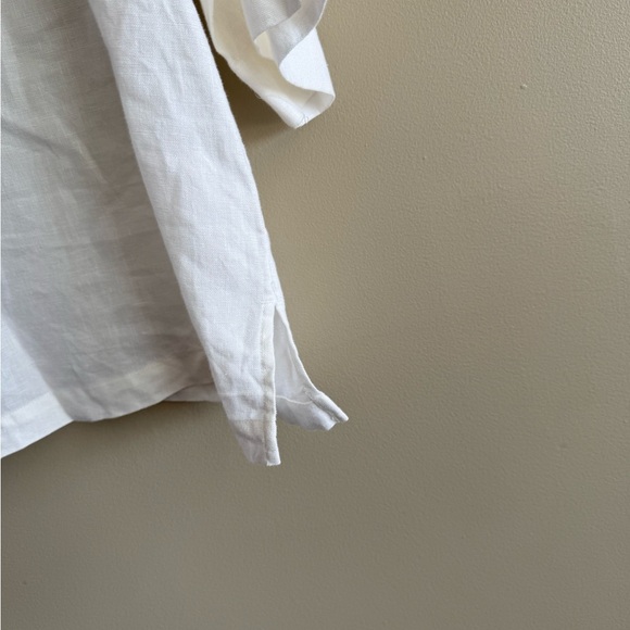 Coldwater Creek White Linen Blend Top - Picture 3 of 5